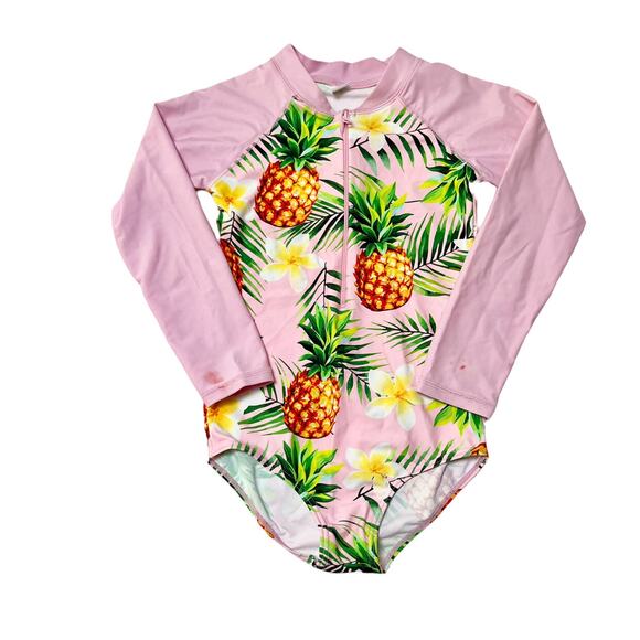 Pineapple Long Sleeve Rash Guard Swim Suit - Picture 1 of 10